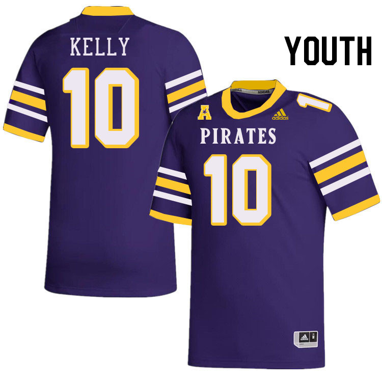 Youth #10 Casey Kelly ECU Pirates College Football Jerseys Stitched-Throwback